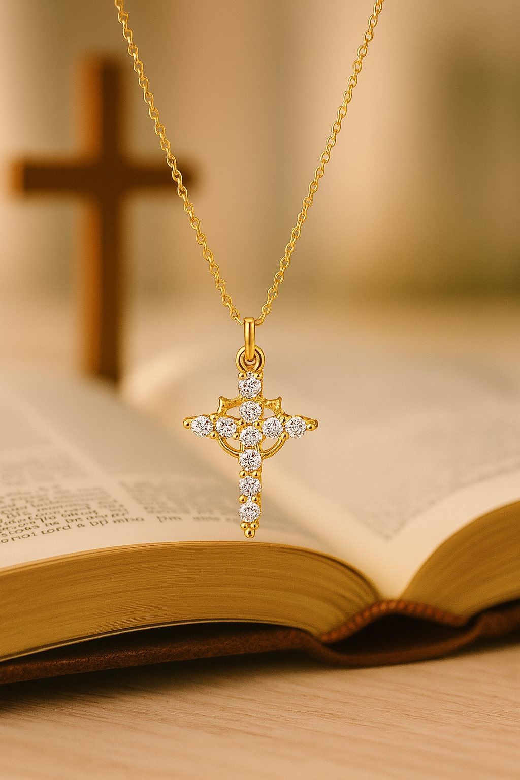 Cross and Crown Necklace