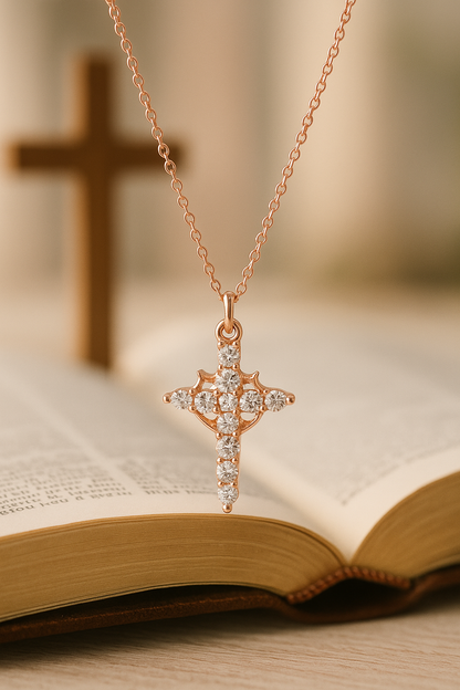 Cross and Crown Necklace