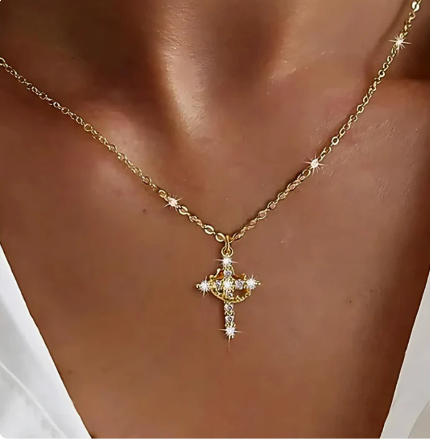 Cross and Crown Necklace